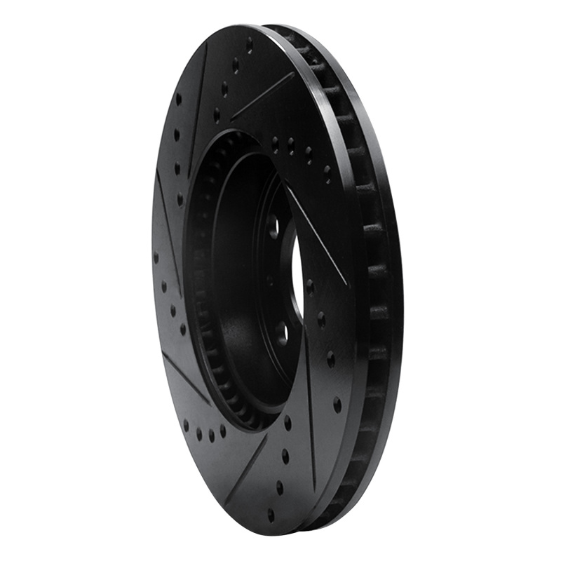 Volvo S90 Brake Rotor (1) - Front Right - R1 Concepts - Drilled & Slotted - Black - `95-`04